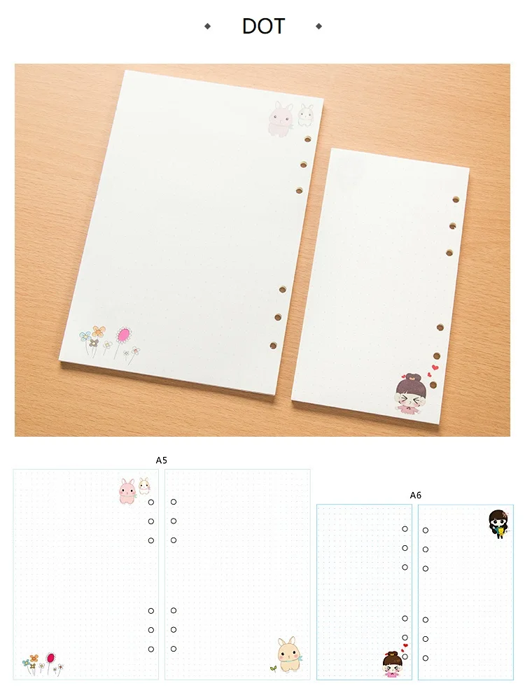 Dot Harphia Kawaii планировщик запасной вкладыш внутренняя страница спираль блокнот переплетная бумага дизайн 40seets - Цвет: Dot
