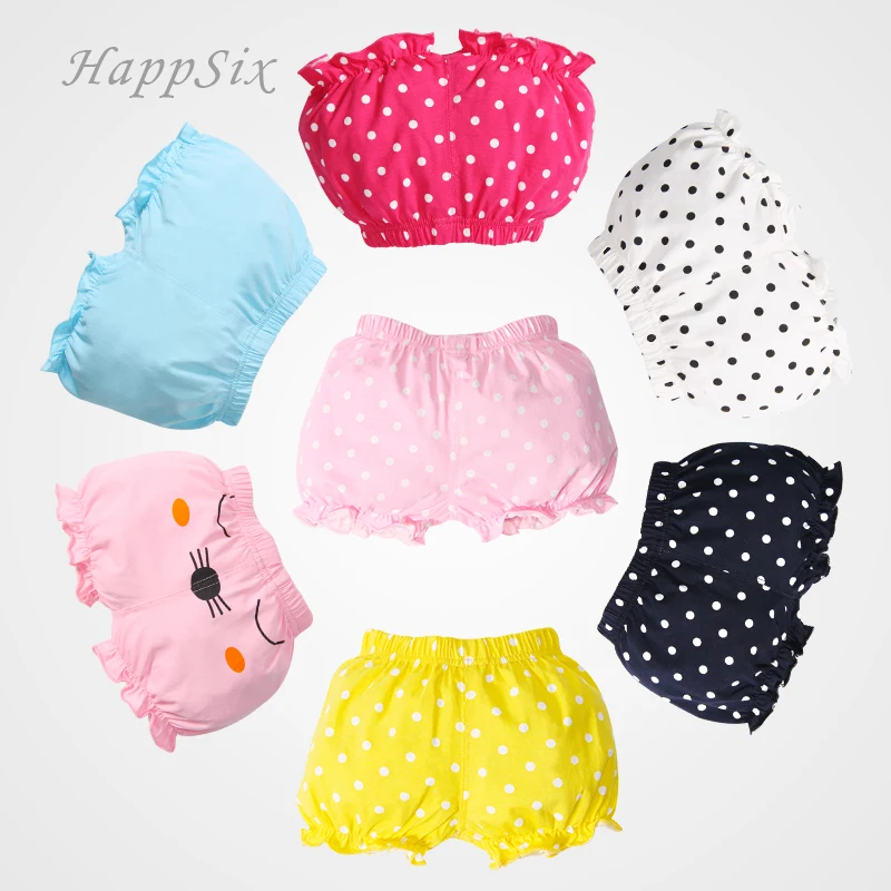 2018New Style Baby Shorts Summer 93%Cotton Girl's Panties soft cute Clothing Pink Dot Underwear Children's | Детская одежда и