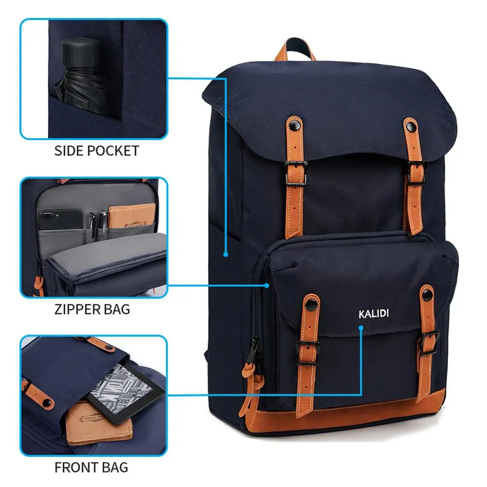KALIDI рюкзак для путешествий для мужчин и женщин, рюкзак для ноутбука 15,6 ''17,3'', мужской Большой Вместительный ранец, туристический ранец, школьный