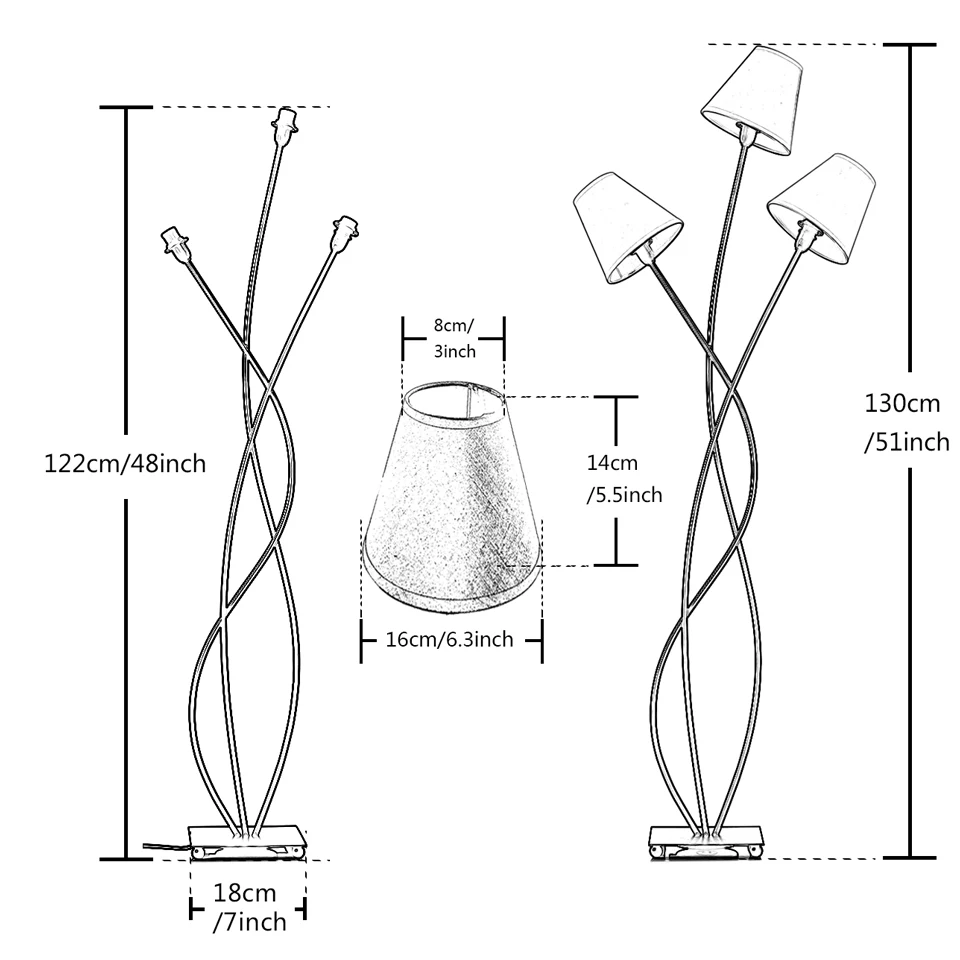 OYGROUP 3 Heads Modern Floor Lamp Contemporary Stylish Elegance in an Antique Finish Beige Lampshade Lighting for Living Room| |