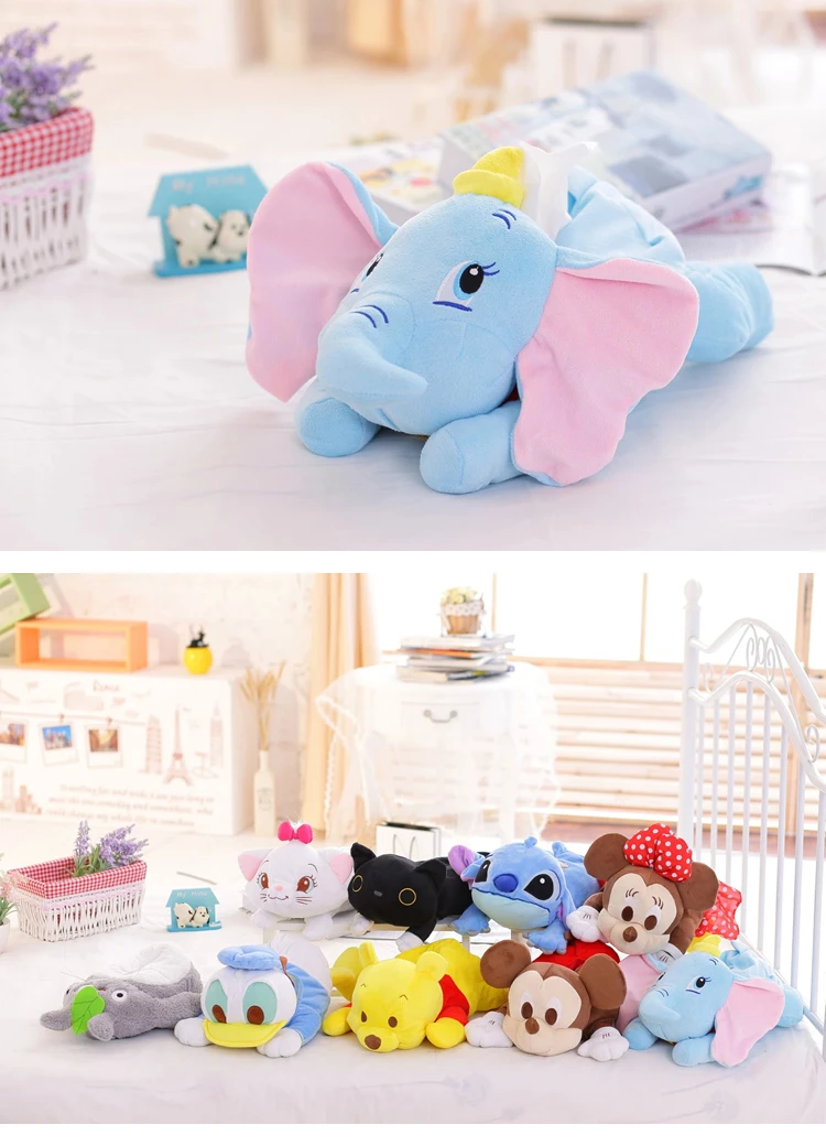 Милая мультяшная плюшевая игрушка totoro stitch Michey Marie cat Дональд Дак Дамбо коробка для салфеток бумажные Чехлы для полотенец подарок 1 шт