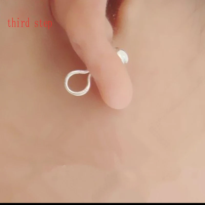 Серьги-гвоздики 990SV с крючком серьги-гвоздики маленькими пузырями