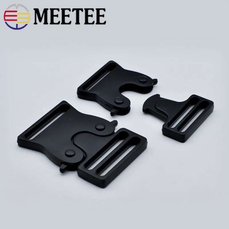 4pcs Meetee Solid Brass Tri-ring Slide Adjustable Buckle 13/16/20/25/32/38/50mm Backpack Webbing Straps Bag Sewing Accessories