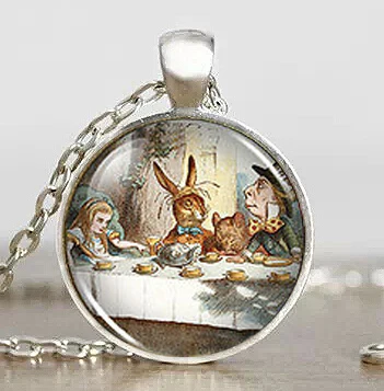 Стимпанк США Фильм Алиса в стране чудес фантазия Винтаж кулон ожерелье 1 шт./лот