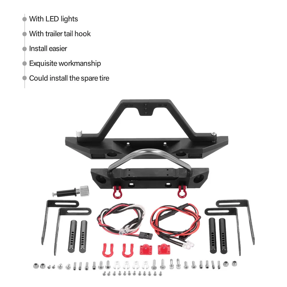 Передние и задние металлические бамперы GOOLRC с запасным держателем шин 4