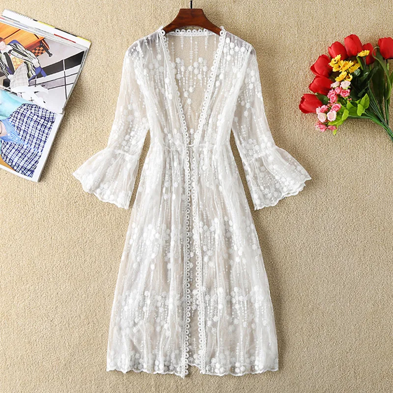 Летняя Новинка 2019 г. Средняя длинная куртка для женщин Тонкий Половина рукава