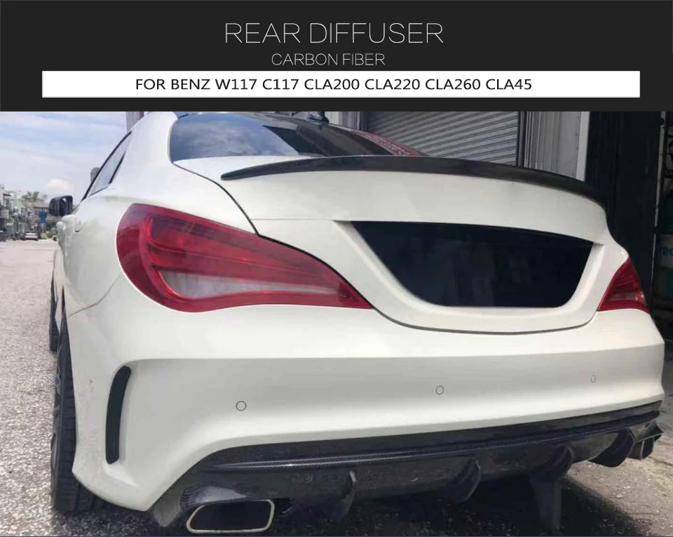 Задний бампер диффузор для Mercedes-Benz CLA W117 Спорт CLA200 CLA250 Спорт CLA45 бампер спойлер фартук из углеродного волокна бампер автомобиля