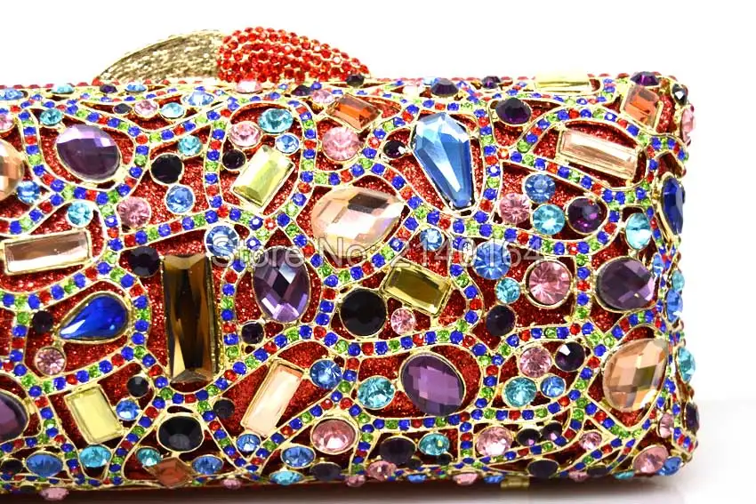 Золотая Сумка клатч женская вечерняя сумка со стразами и кристаллами кошелек для