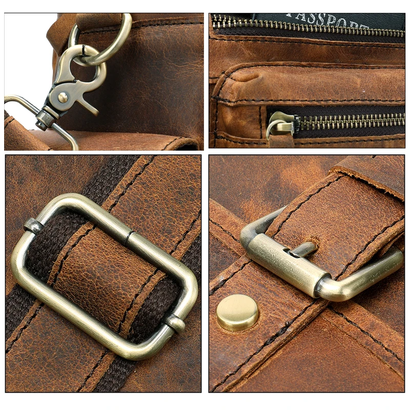 MVA Genuine Leather Men's Briefcase Messenger Bag Men's Leather Laptop Bag For men Office Bags For Men Briefcase Handbags 8537