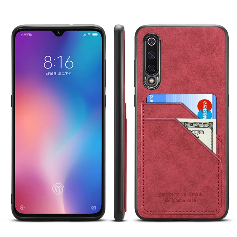 Чехол для Xiaomi 9 с отделениями карт Xiaomi9 Мягкий защитный чехол mi9 противоударный