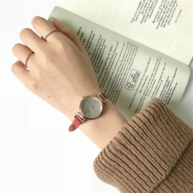 Ulzzang, модные брендовые женские часы-браслет, ретро коричневые винтажные кожаные часы, женские кварцевые часы, повседневные женские наручные часы