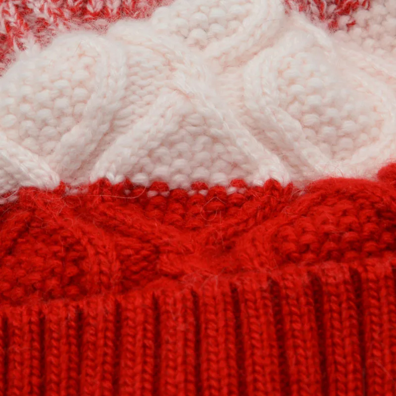 Новая зимняя женская шапка теплая вязаная skullies Лыжная с помпонами из кроличьего