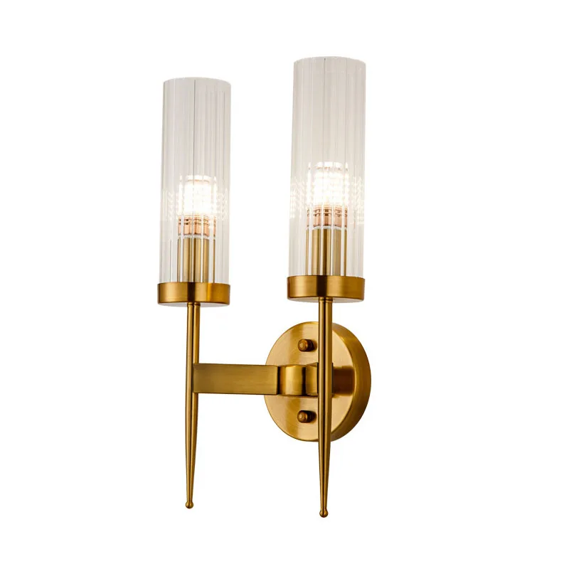 

Contemporary E14 Socket Wall Light Sconce Modern Wall Lamp Brass Metal Glass Led Wall Light for Home Bathroom Corrider Hotel