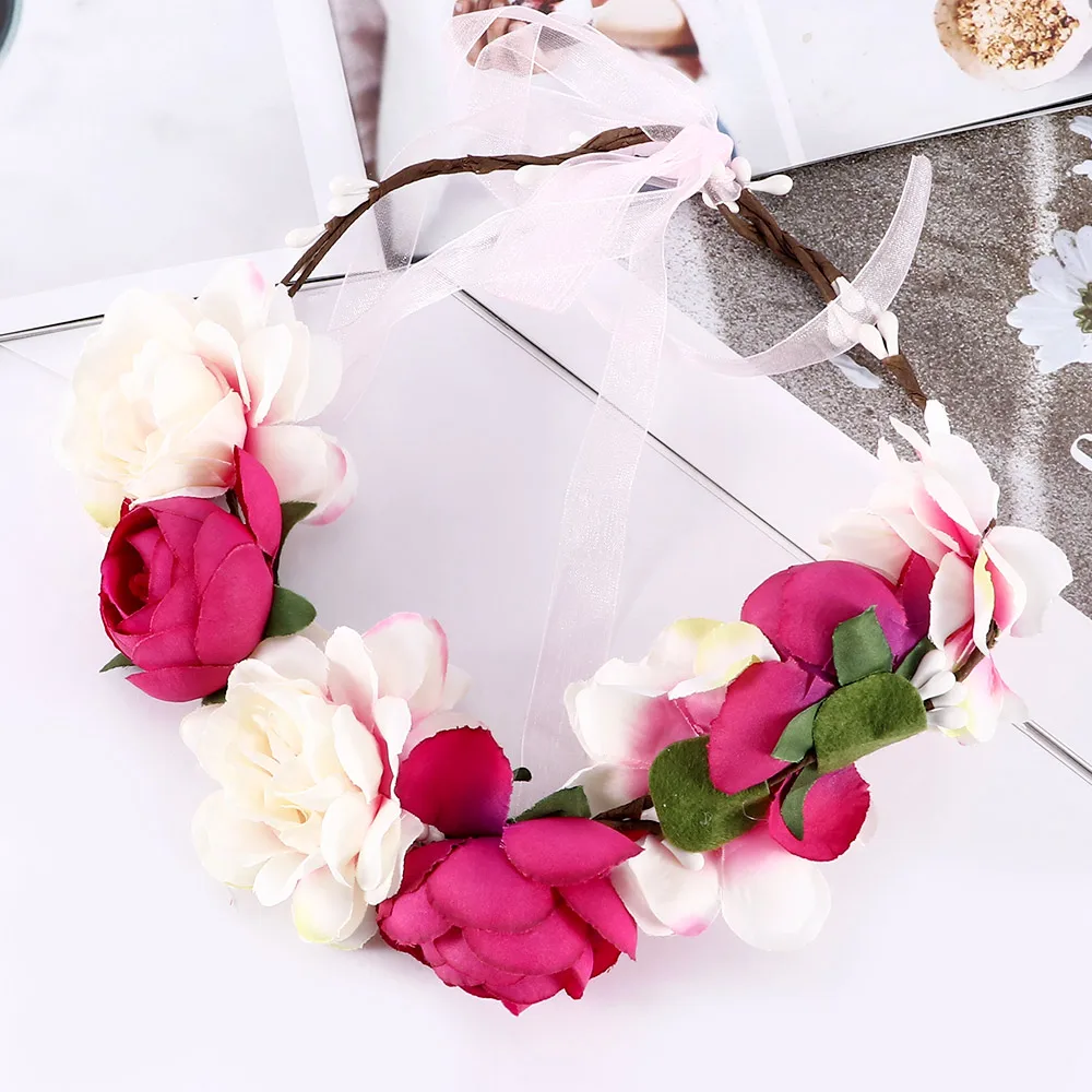 1 шт. богемная Цветочная искусственная Женская Корона головной убор вечерние