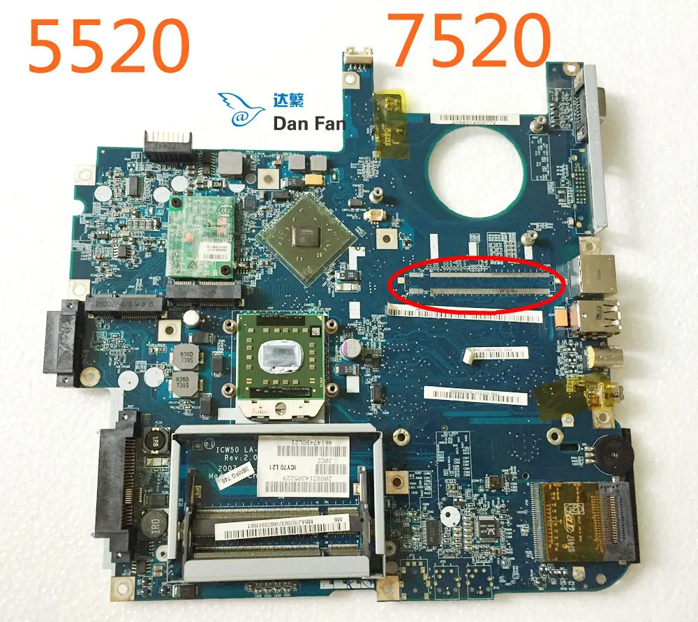 

Материнская плата LA-3581P для ноутбука ACER Aspire 5520, 7520, ICW50, mbac702003, 100% Протестировано, полностью работает