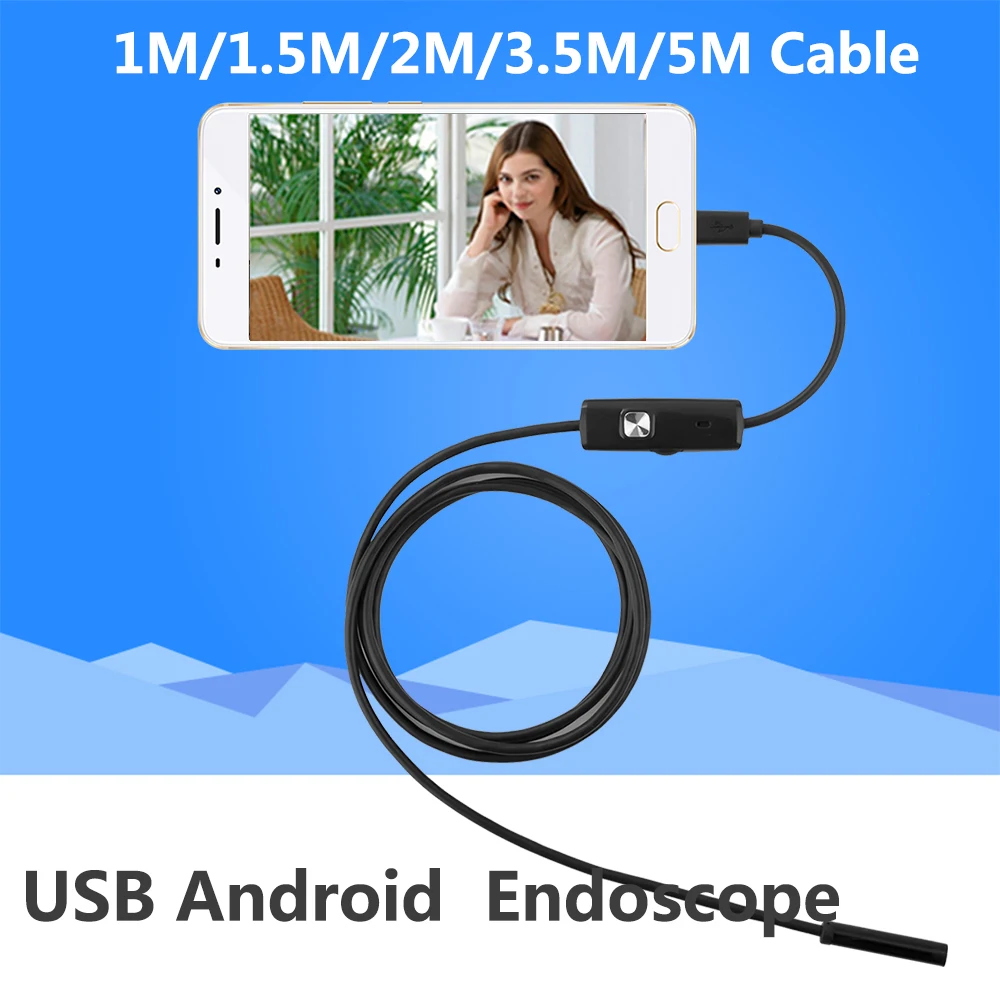 USB эндоскоп с камерой 5 мм 6 светодиодов 1/2/5 м|endoscope camera|inspection cameracamera for android |
