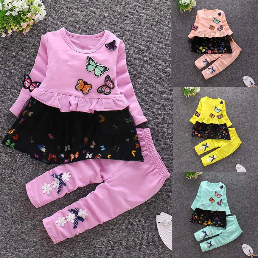 2018 комплект одежды принцессы для младенцев одежда маленьких девочек футболка с