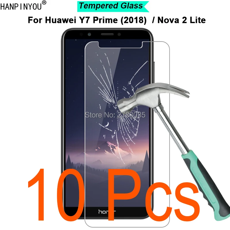 

10 Pcs For Huawei Nova 2 Lite / Y7 Prime (2018) 9H Hardness 2.5D Ultra-thin Toughened Tempered Glass Film Screen Protector Guard