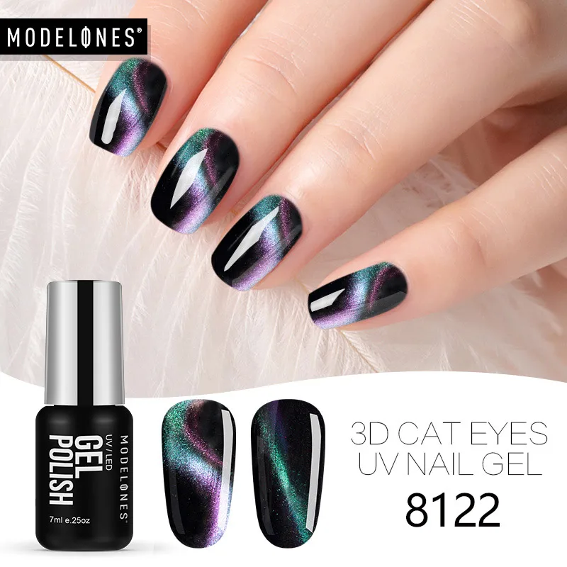 7ML Bottle 8122 Modelones 4 шт./лот кошачьи глаза УФ набор гель-лаков для ногтей Магнитный "хамелеон" Led лак для ногтей Полупостоянный Гибридный гель лак - Цвет: 7ML Bottle 8122