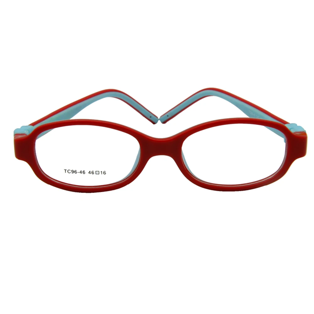 red with blue Детские оптические очки без винта гибкие детские очки в оправе для подростков TR90 силиконовая Гибкая Рамка опционально - Цвет линз: red with blue