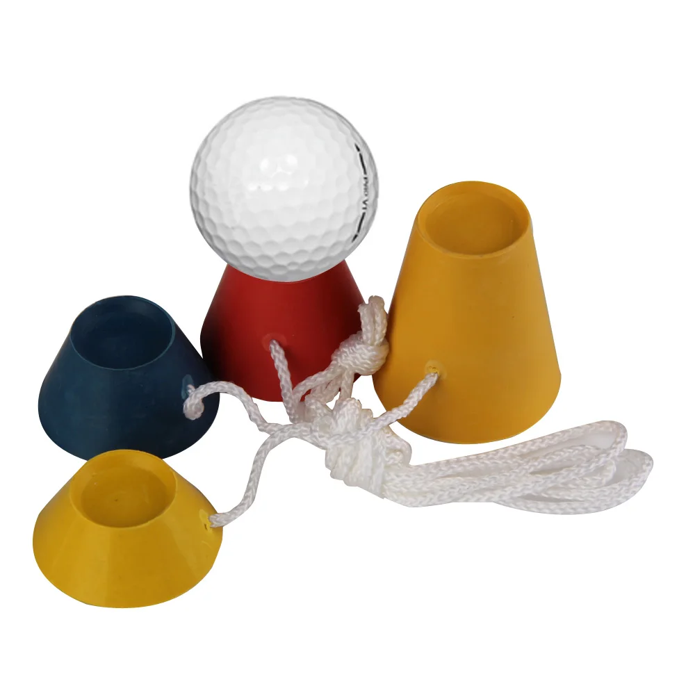

33mm 4 in 1 Golf Rubber Tees Golf Training Ball Tees Winter Golf Tee Set Golf Accessories 4 sizes with White String