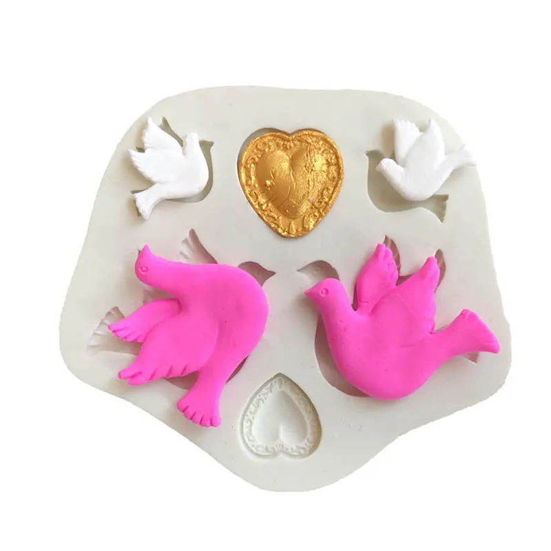 Форма для выпечки в форме сердца Love Bird Fondant свадебная форма украшения сделай сам