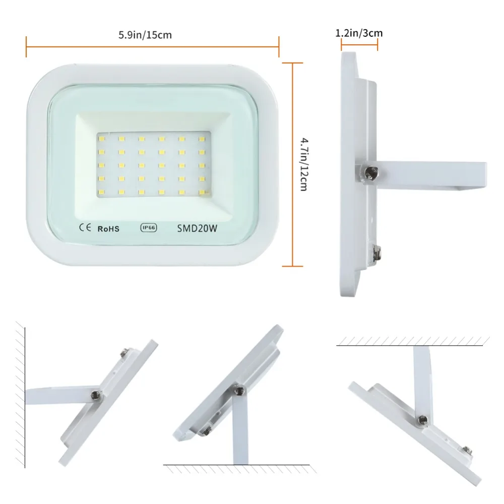 Пожизненная гарантия 20 Вт светодиодные прожекторы Открытый IP66