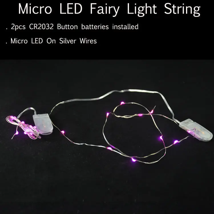 

20pcs/lot CR2032 Button Battery Operated 2M 20LED Micro LED String Light,Waterproof Led Fairy Light Strip For Party Wedding