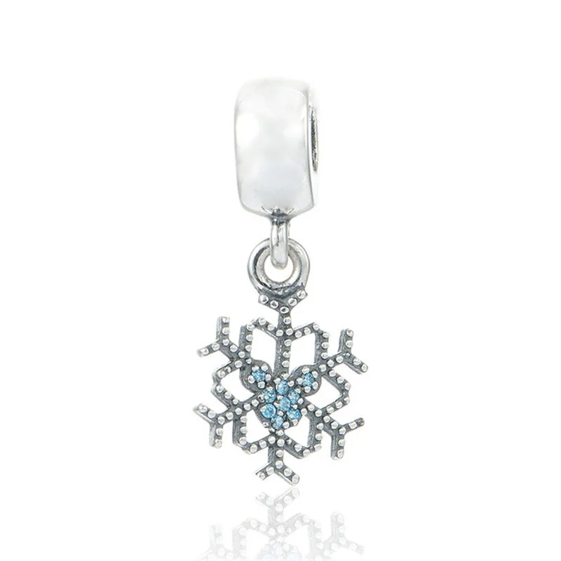 

925 стерлингового серебра зимняя обувь с украшением в виде кристаллов подвеска в виде снежинки в бусинах Европейского Стиль, сделай сам, ювелирное изделие подходит для шарма стерлингового серебра обаятельные Браслеты и ожерелья, колье-чокер