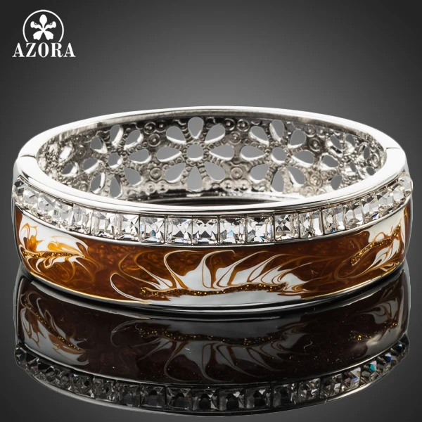 Азора белого золота Цвет Stellux австрийских кристаллов с рисунком в виде картины