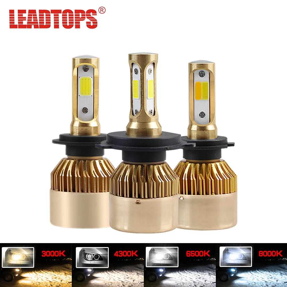 LEADTOPS H7 H4 светодиодный светильник для головы автомобиля H1 H3 H8 H9 H11 881 H27 9004 9905 9006 12 в