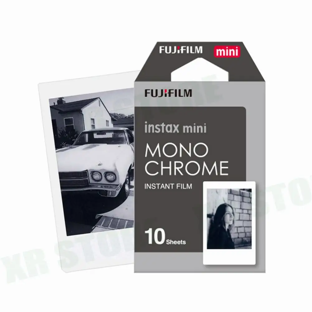 10sheets Mono Fujifilm Instax Mini 9 Film white 3 inch 10 20 30 40 50 60 100 Sheets For Polaroid FUJI Instant Photo Camera Mini 9 8 7s 70 90 - Цвет: 10sheets Mono