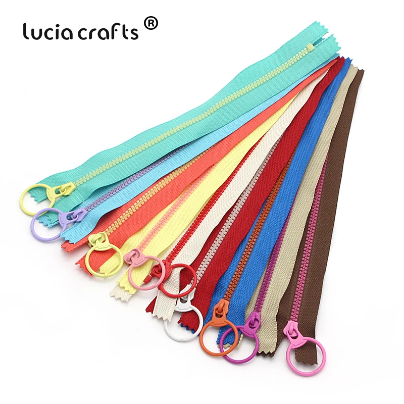 Lucia crafts 10 шт случайный цвет близкий конец смолы застежки молнии тянуть кольцо на