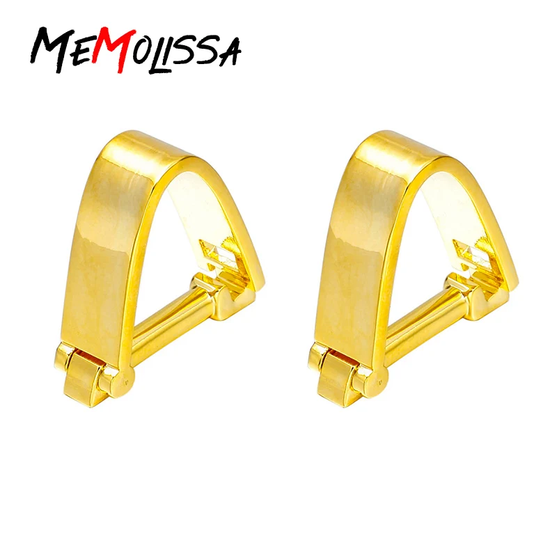 

Memolissa Simple Gold Peak Shape Button High Quality Luxurious Cufflinks Wedding &Business French Fashion Cuff links for mens
