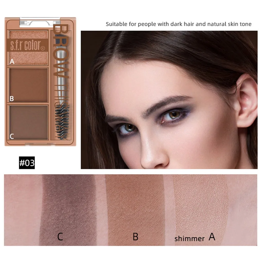 Пудра для бровей 3 цвета водостойкая с кисточкой|Средства роста бровей| |