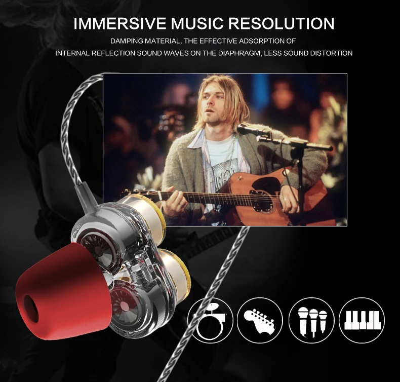 Натуральная QKZ KD7 наушники двойной драйвер с микрофоном gaming headset mp3 DJ поле audifonos fone de ouvido sem fio auriculares