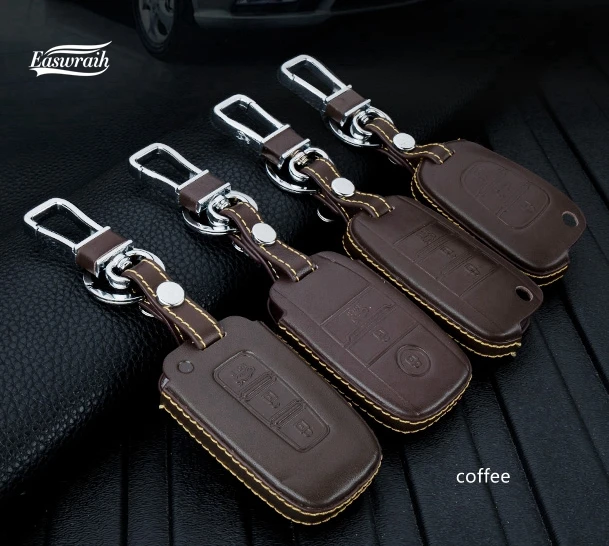 Чехол для автомобильных ключей из натуральной кожи KIA RIO NIRO K2 K5 Carens KX5 Cerato Soul Forte