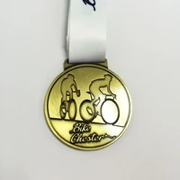 customized medal in 50mm diameter made in goldsilverbronze finish attached with a ribbon200pcs