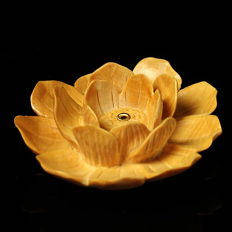 Wood Carving Lotus Stove Home Sandalwood Line Incense Insert Holder Blessing Fragrance Road Tea Ceremony Furnishings | Дом и сад