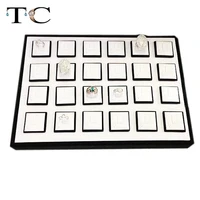 2015 hot sale gift box promotion on sale jewelry display tray ring props pallet diamond black and white 24 magnet free shipping