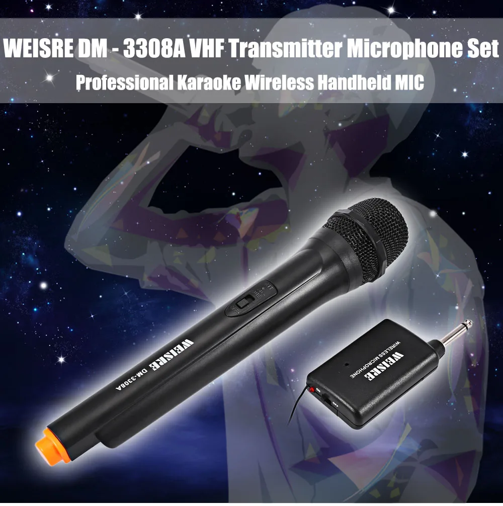 Weisre DM 3308a профессиональный караоке Беспроводной портативные УКВ передатчик