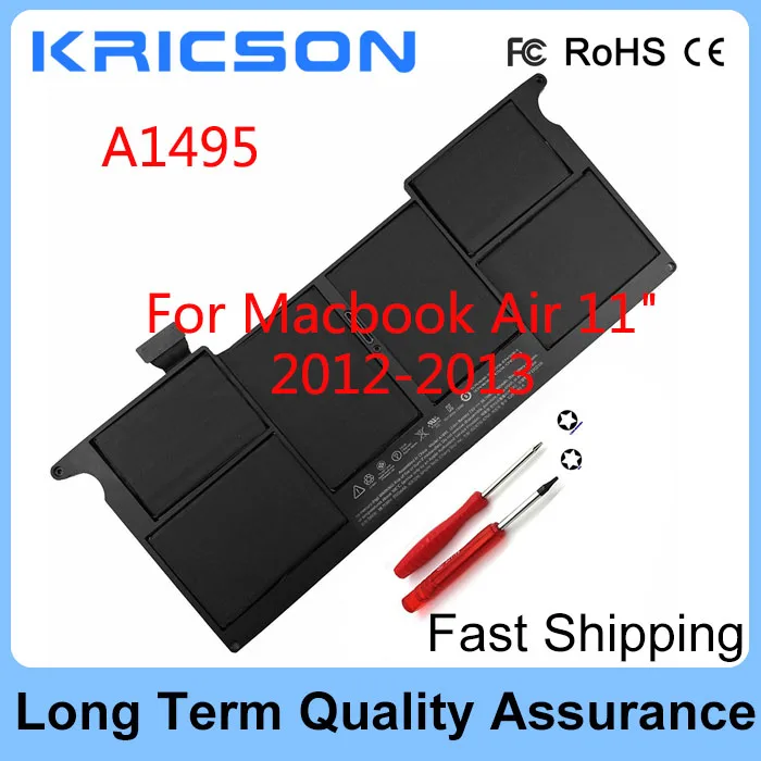 Новая батарея A1495 батарея для Macbook Air 1" A1370 2011 A1465 2012 2013 A1406 с двумя бесплатными отвертками