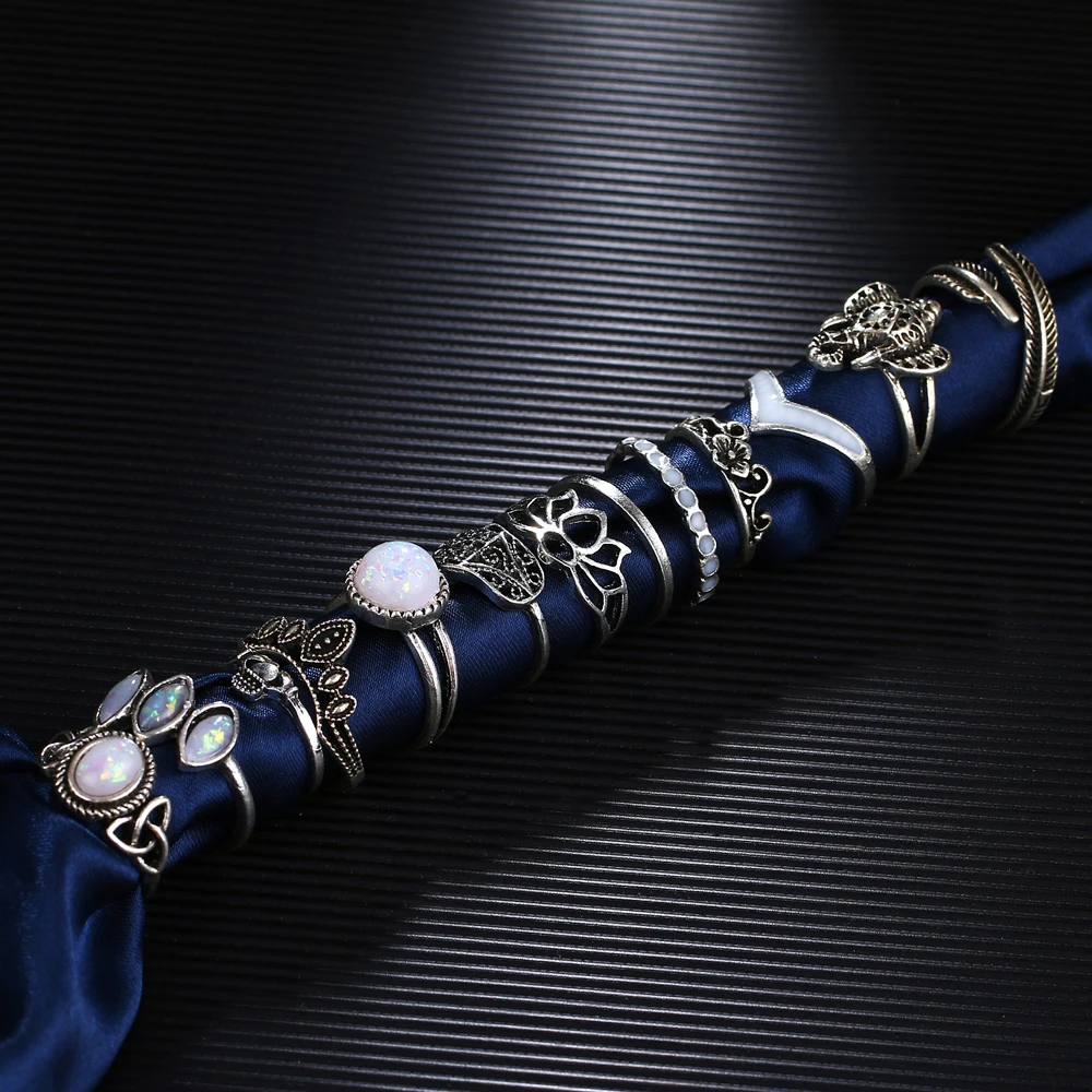 FAMSHIN 13 шт./компл. фотокольцо смешанный цветок корона слон кристалл миди костяшки