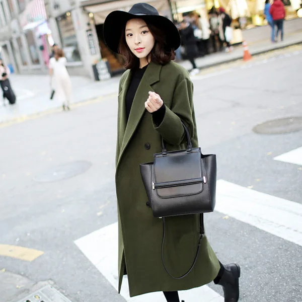 Новое поступление 2017 зимнее шерстяное пальто для женщин свободное теплое