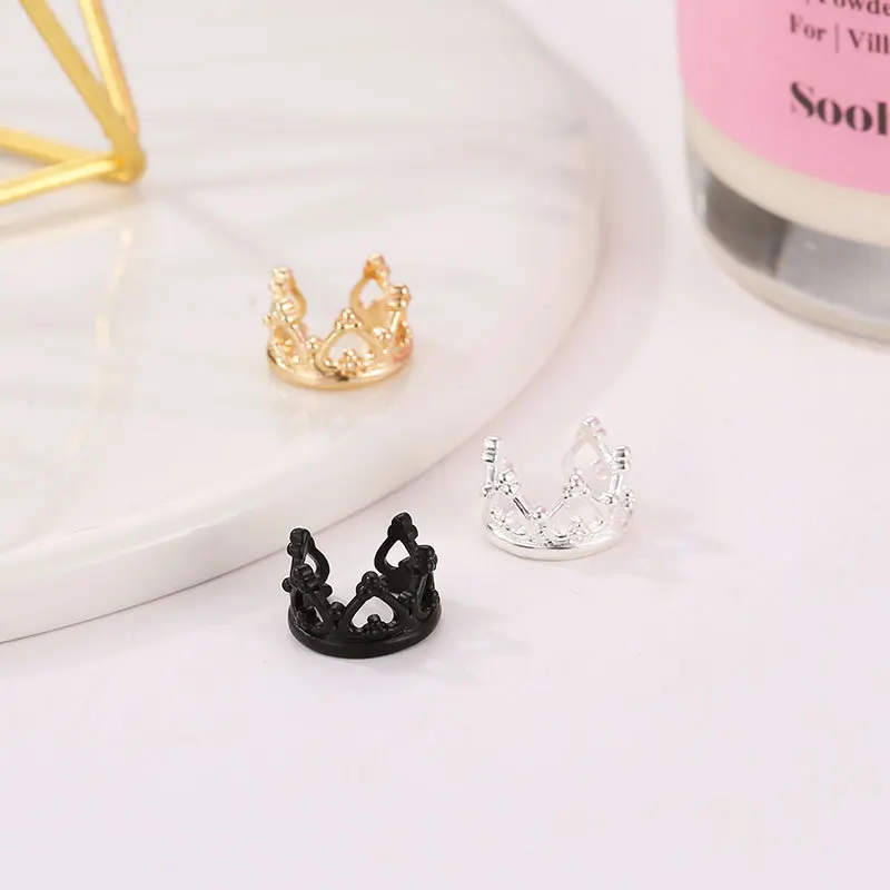6 Cute Daisies Flower Connected U-Shaped Elegant Golden Silver Plated Black Clip Earrings Ear Cuff For Women