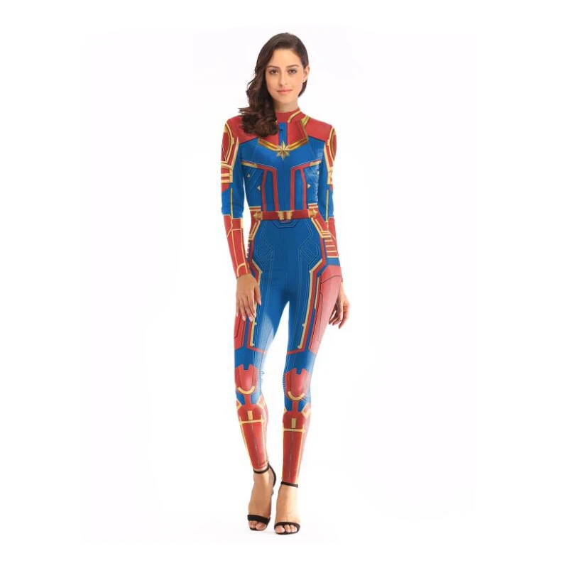 Фото Marvel heroes avengers 4 cosplay captain marvel jumpsuit tights comic book costume Женская одежда Marvel heroes avengers 4 cosplay captain marvel jumpsuit tights comic book costume Женская одежда