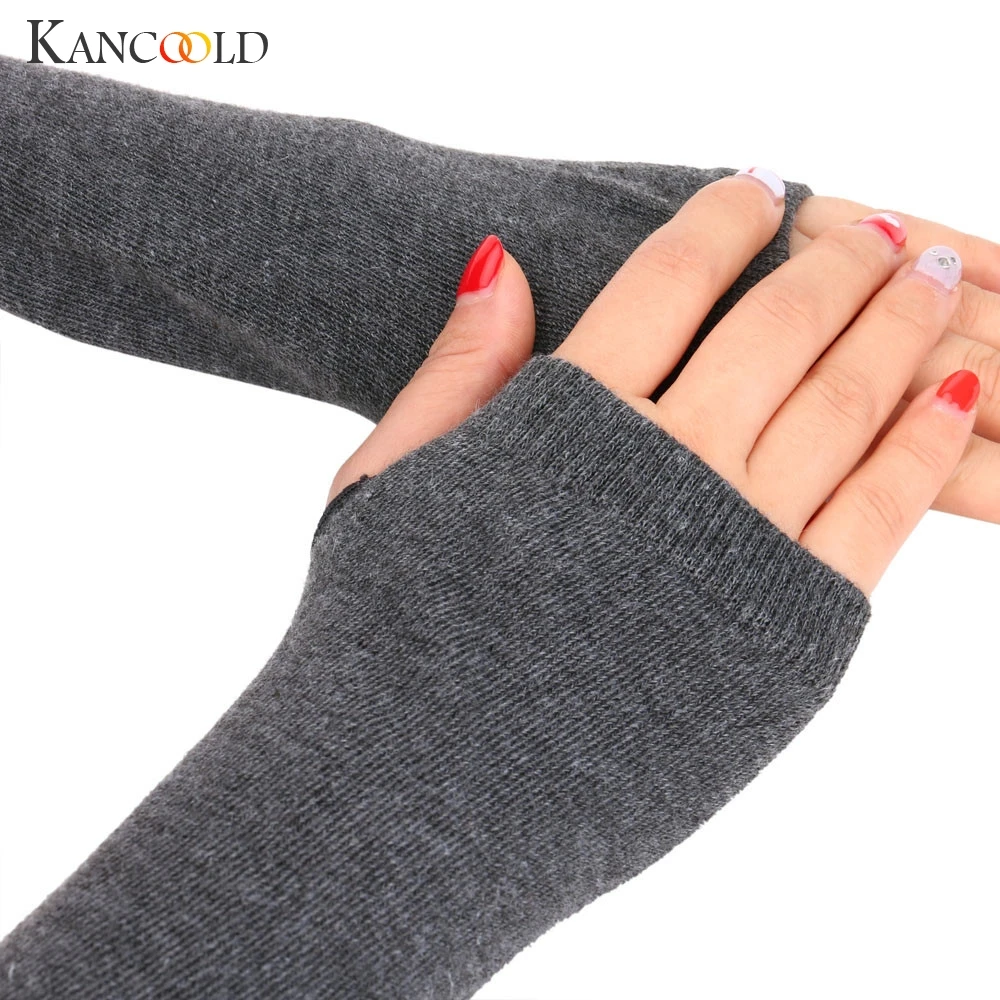 Перчатки KANCOOLD зимние перчатки без пальцев рук теплые трикотажные длинные