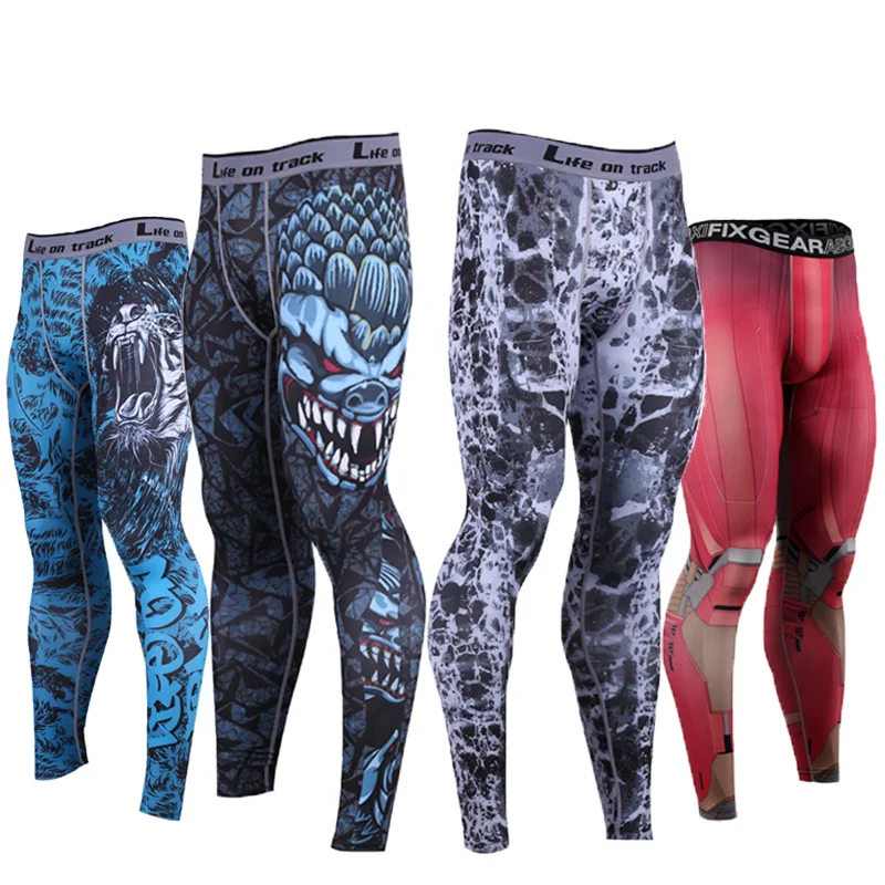 Мужские эластичные дышащие быстросохнущие тренировочные колготки Life on Track