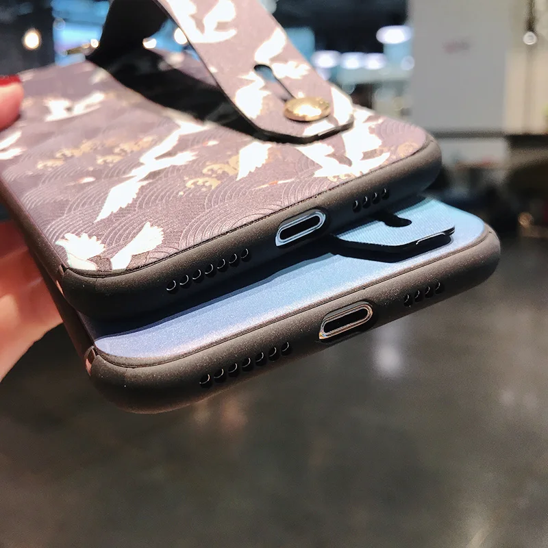 Coque держатель телефона чехол для iphone 8 7 6s 6 Plus силиконовый браслет кран крышка Капа