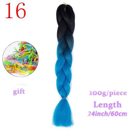 #6 MERISIHAIR, 24 дюйма, Омбре, синтетические, вязанные волосы для наращивания, огромные косички, прически, розовый, блонд, красный, синий, плетение волос - Цвет: #6
